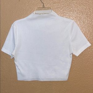White Turtle Neck Top